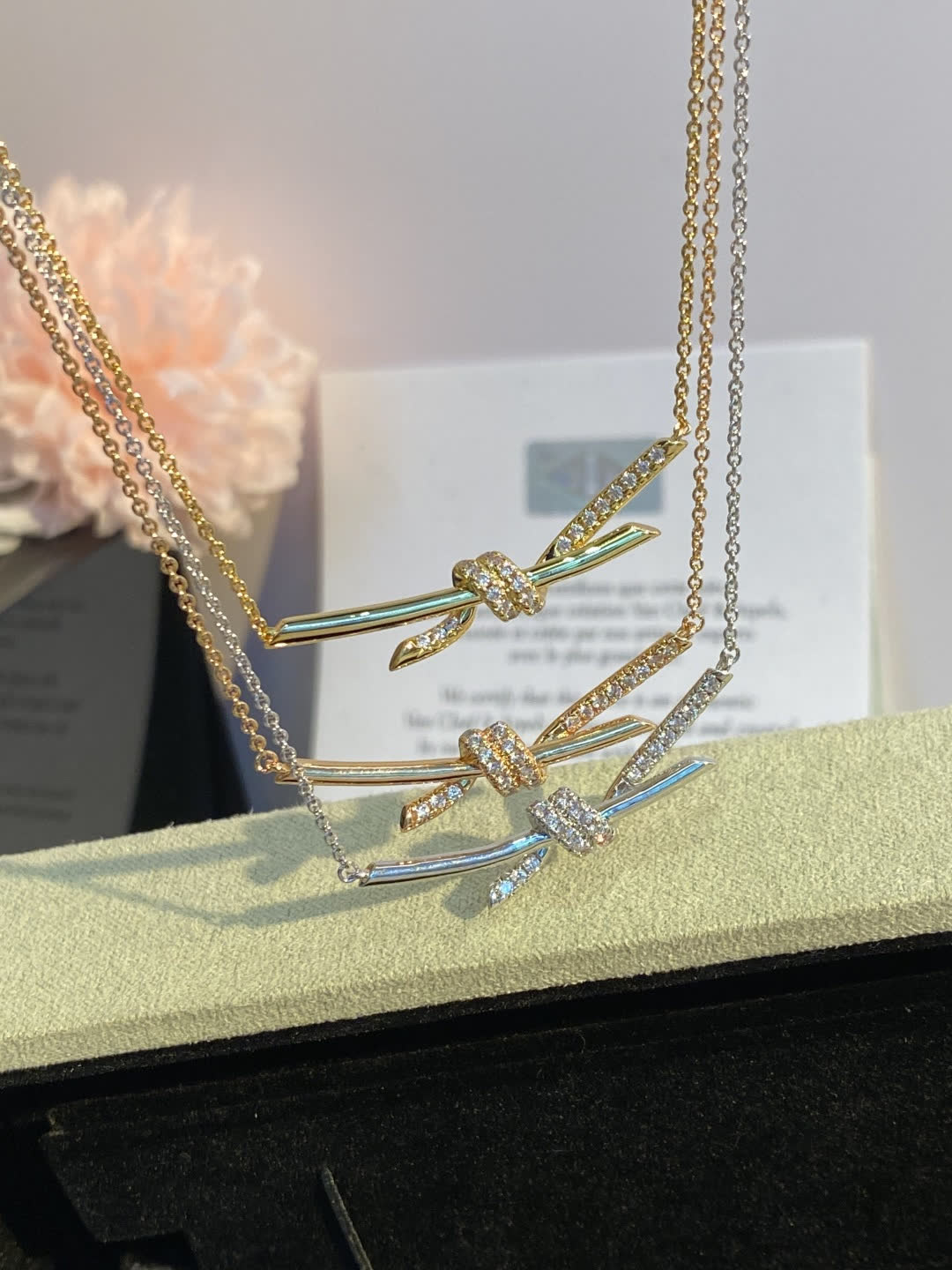 Tiffany & Co. Elsa Peretti® Diamond Bow Bar Necklace